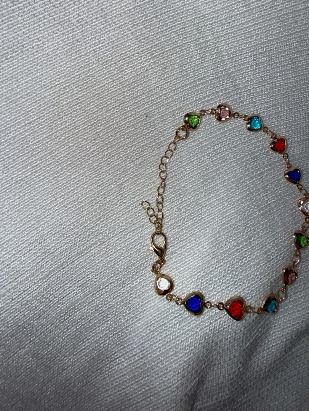 Multicolor Heart Crystal Gold Bracelet - Picture 4 of 4